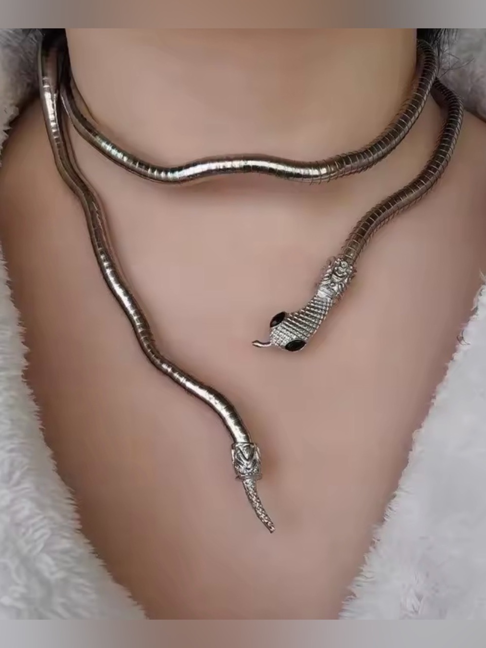 Silver Snake Reptile Accessories Necklace